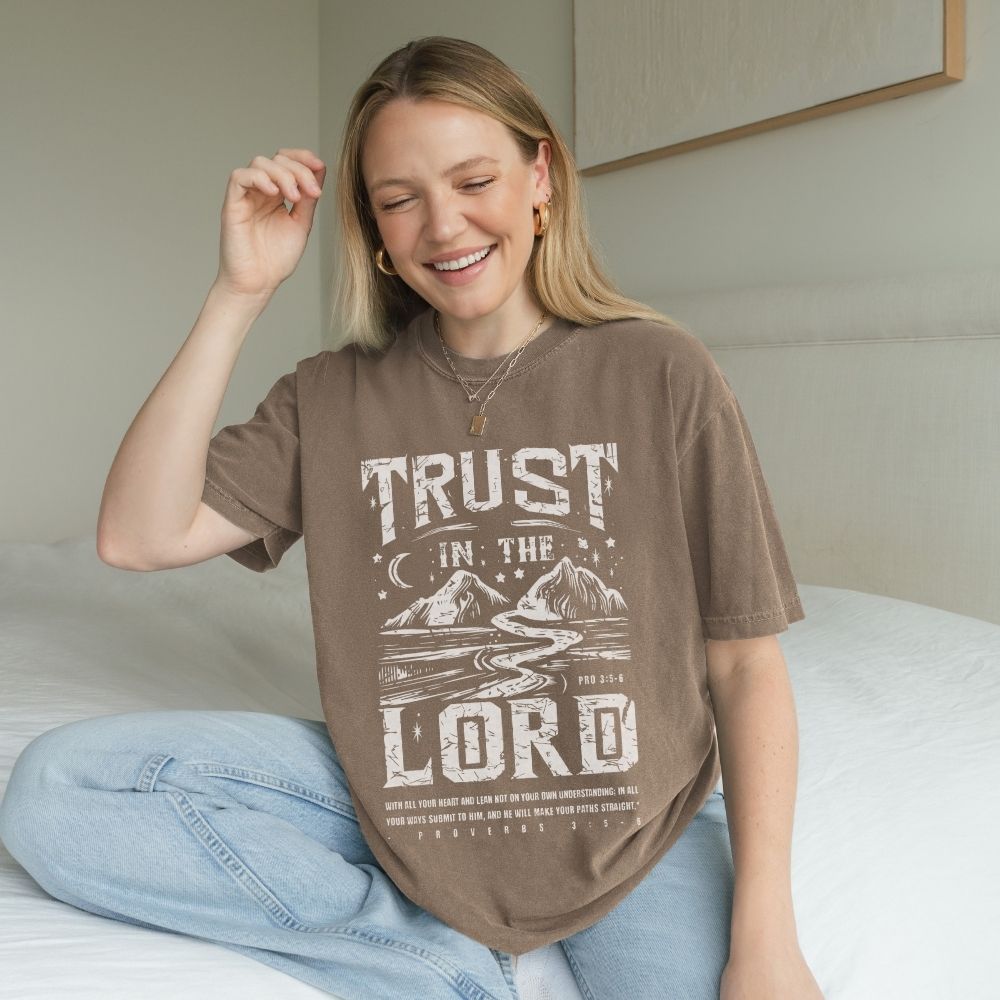 Trust in the Lord Christian t shirt with Proverbs 3 5 6 design