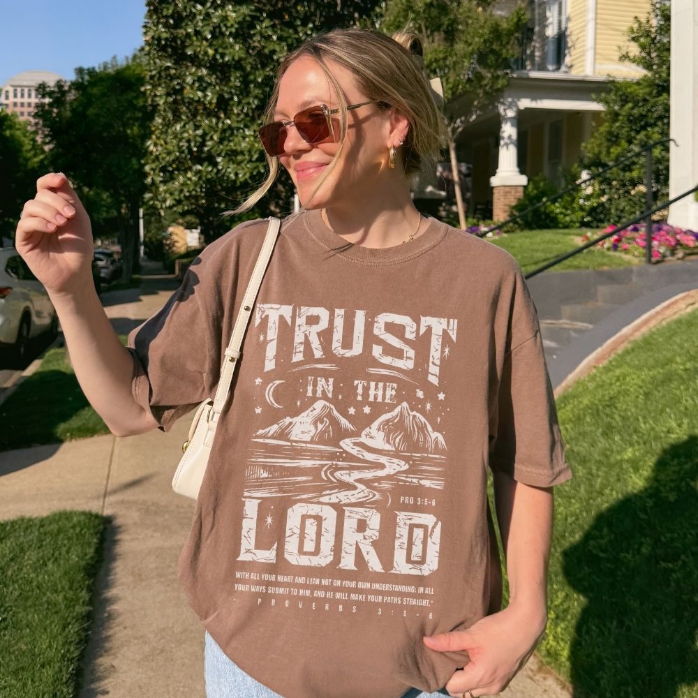 Trust in the Lord Christian t shirt with Proverbs 3 5 6 design