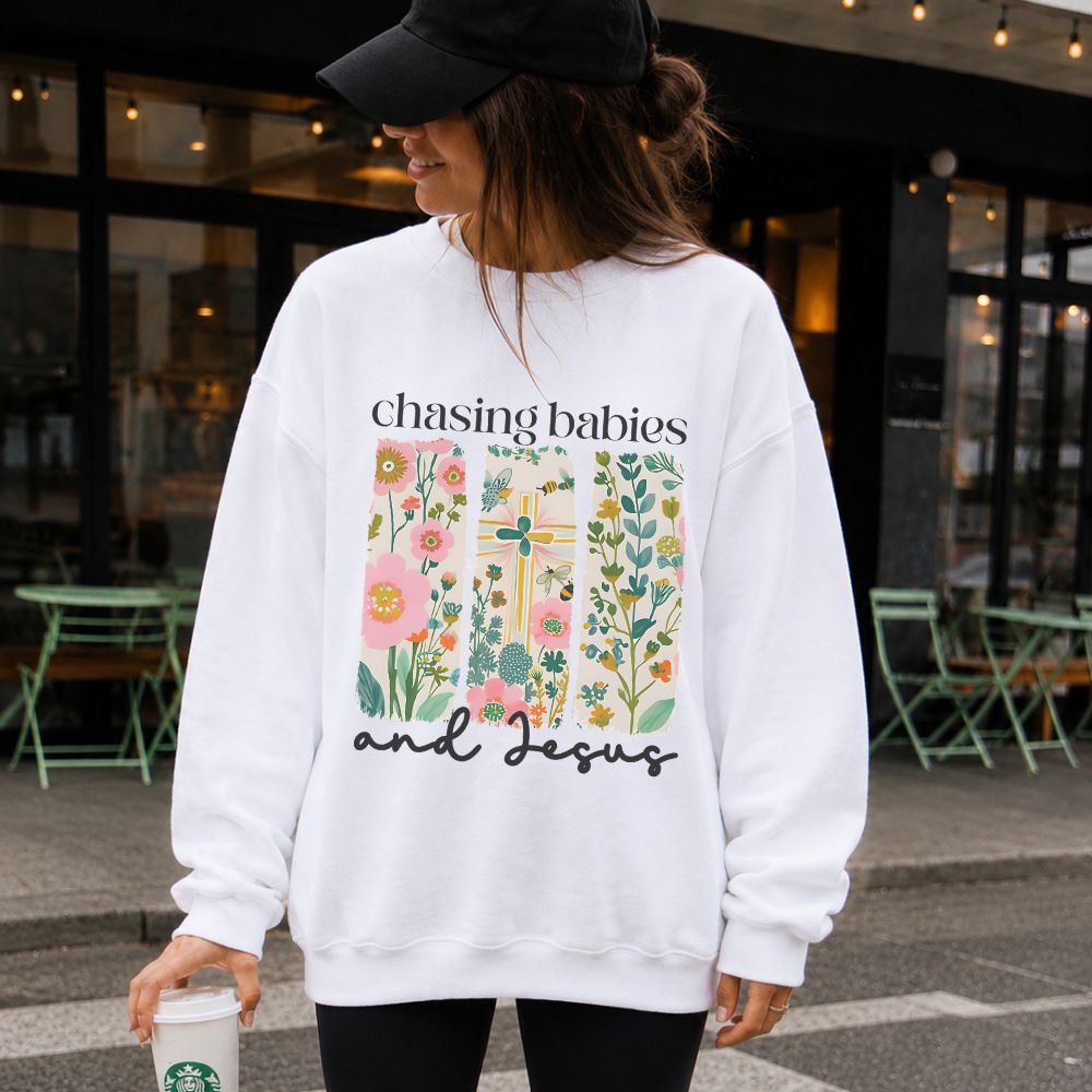 Chasing Babies and Jesus Classic Sweatshirt