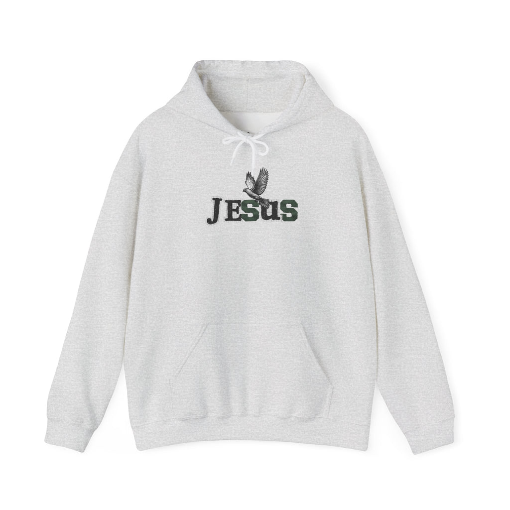 Gray hoodie with a graphic of a dog stretching and the text 'Big Stretch' on a white background