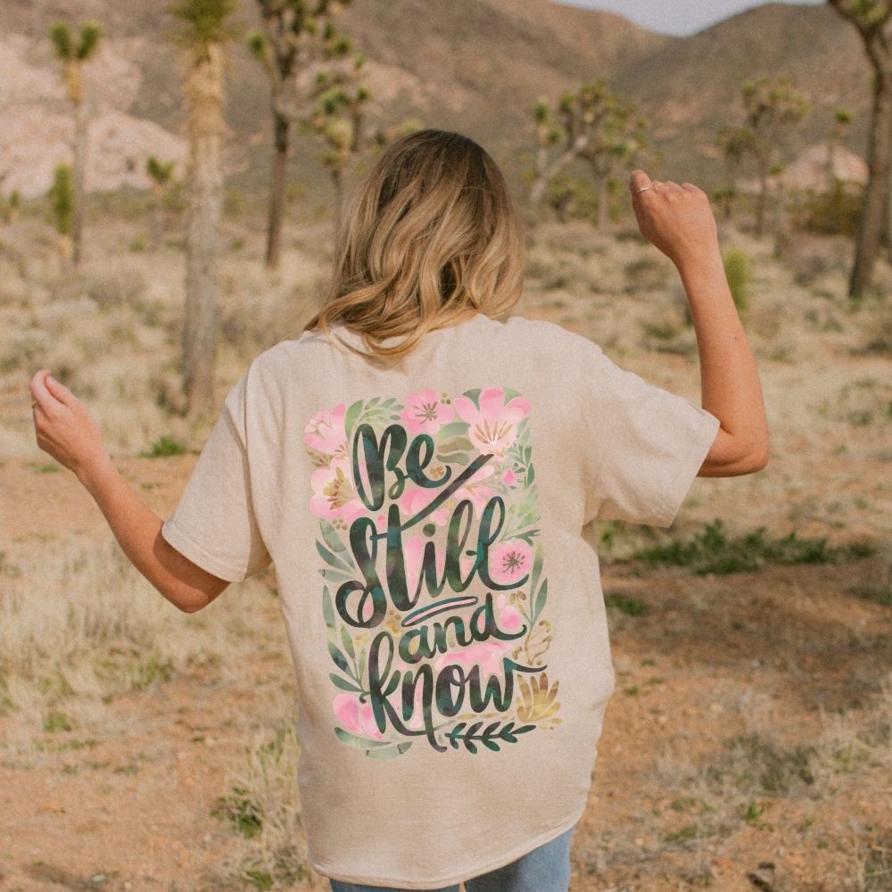 Be Still and Know Floral Heavyweight Tee