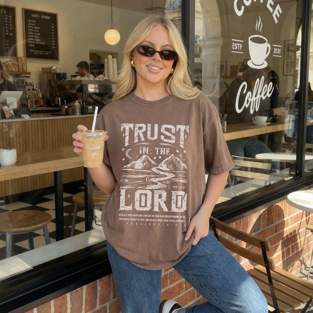 Trust in the Lord Christian t shirt with Proverbs 3 5 6 design