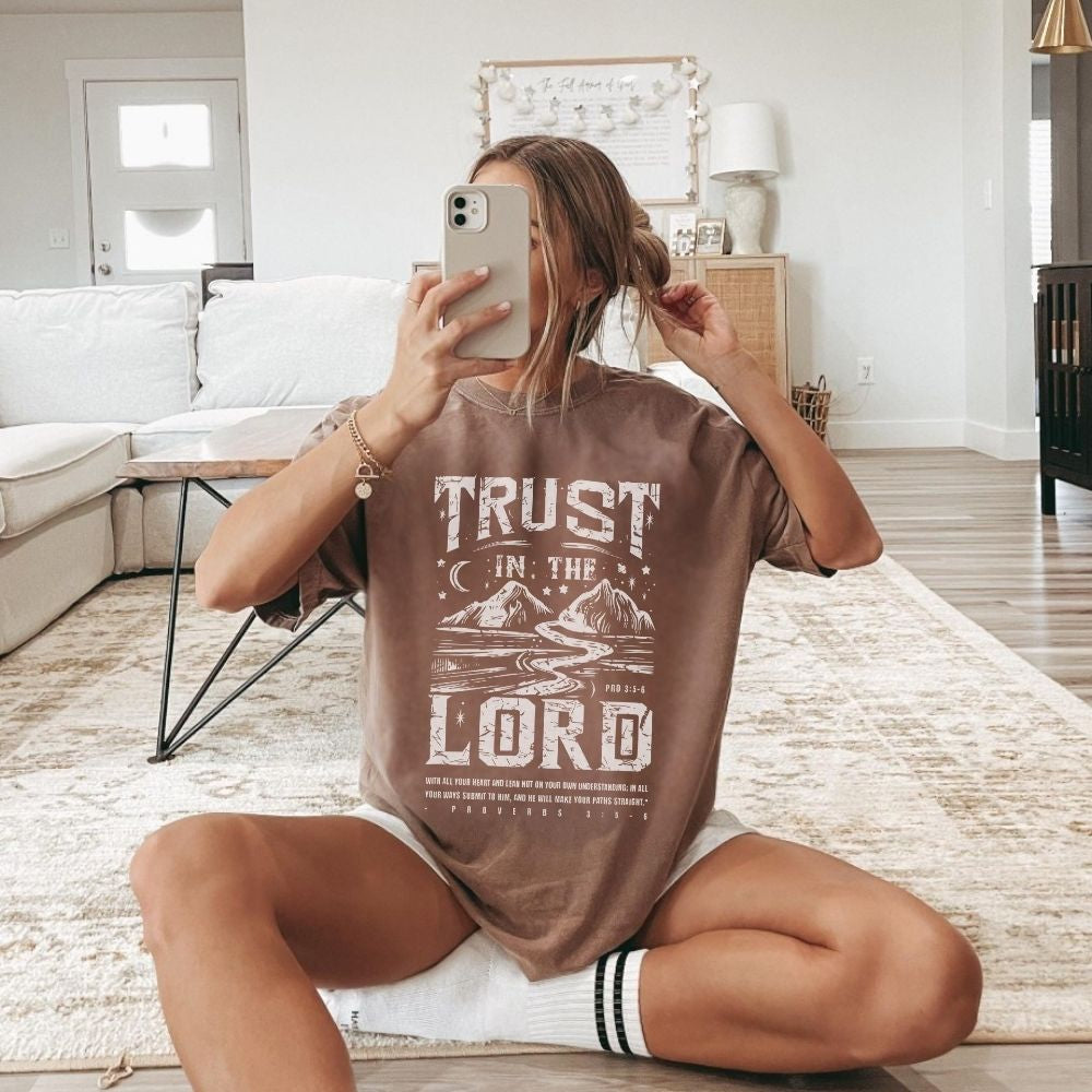Trust in the Lord Christian t shirt with Proverbs 3 5 6 design